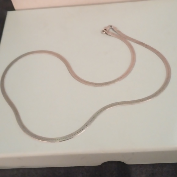 Sterling silver plated herring bone necklace that is 20 inches long - Picture 3 of 3